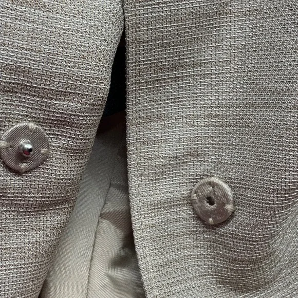 Lafayette 148 NY 2 Pc Wool Blend Pants/Blazer Suit Brown Iridescent Button Sz 16